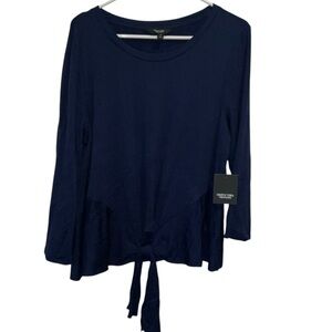 Simply Vera Vera Wang Blue Long Sleeve Tee